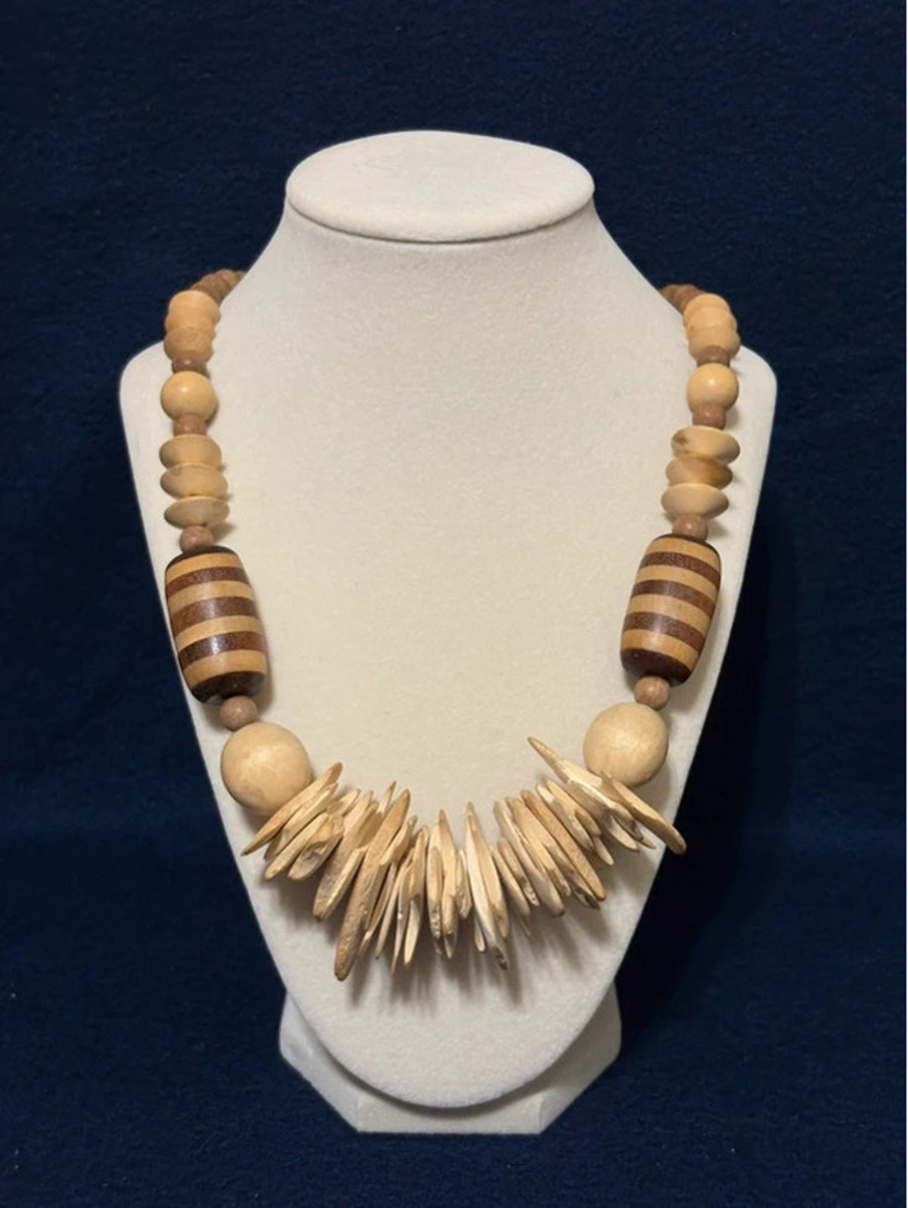 Oversized chunky Wood Beaded Necklace